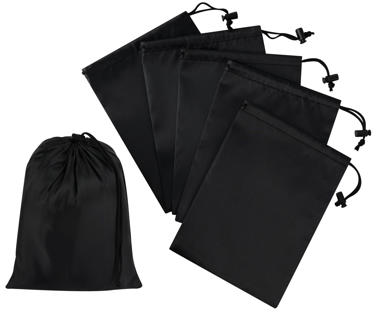 PALTERWEAR Drawstring Bag with Toggle – Nylon Cinch and 7 x 9 Inch, Black