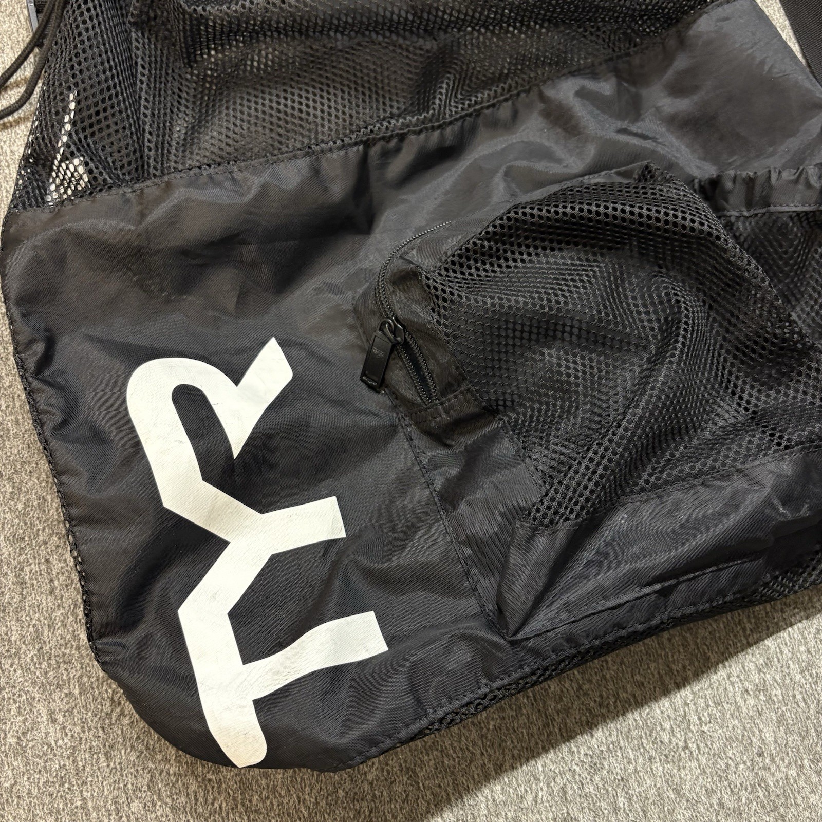 TYR Big Mesh Mummy Backpack Swim Gym Workout Gear Black