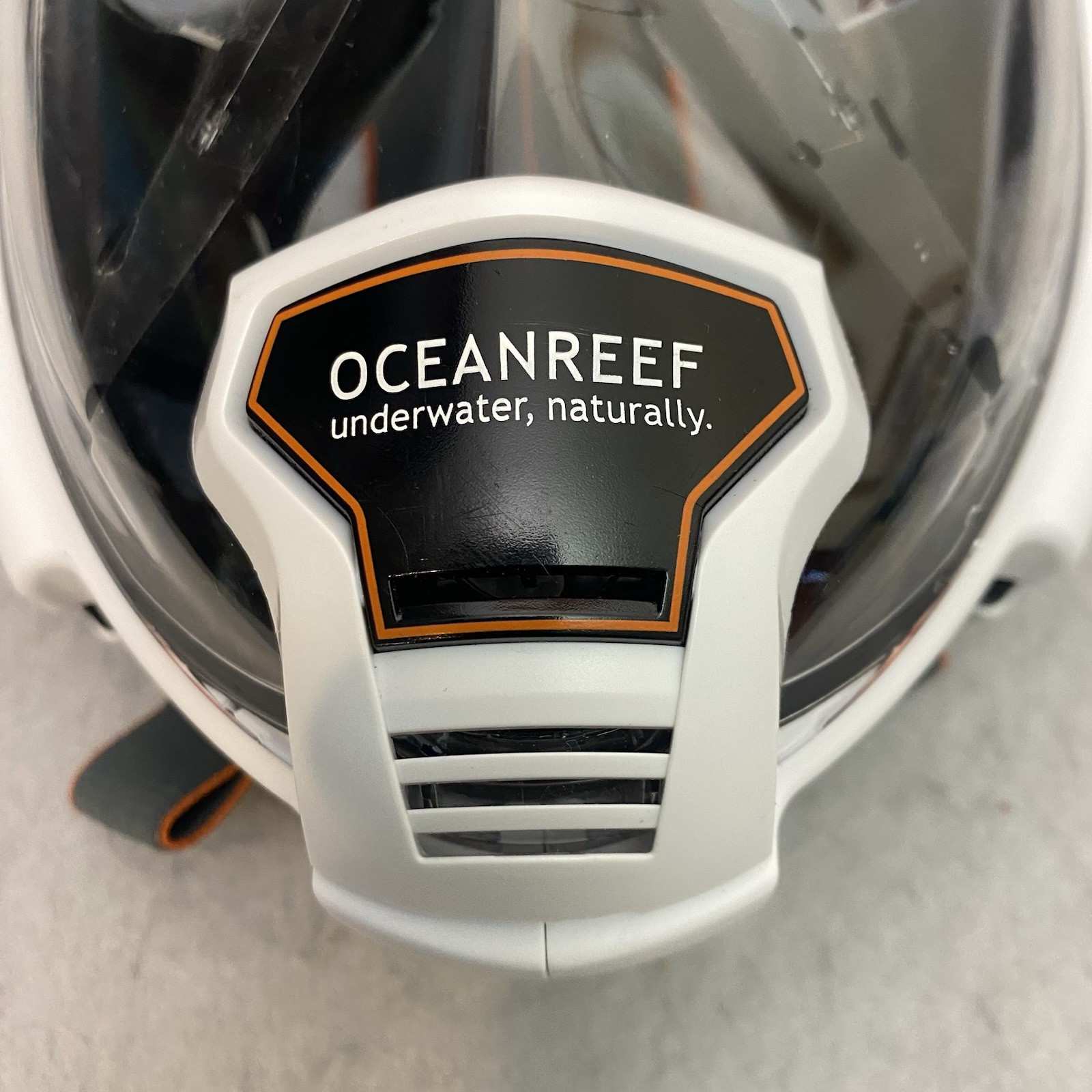 OCEAN REEF Aria QR+ Full Face Snorkel Mask White Orange Small Made In Italy