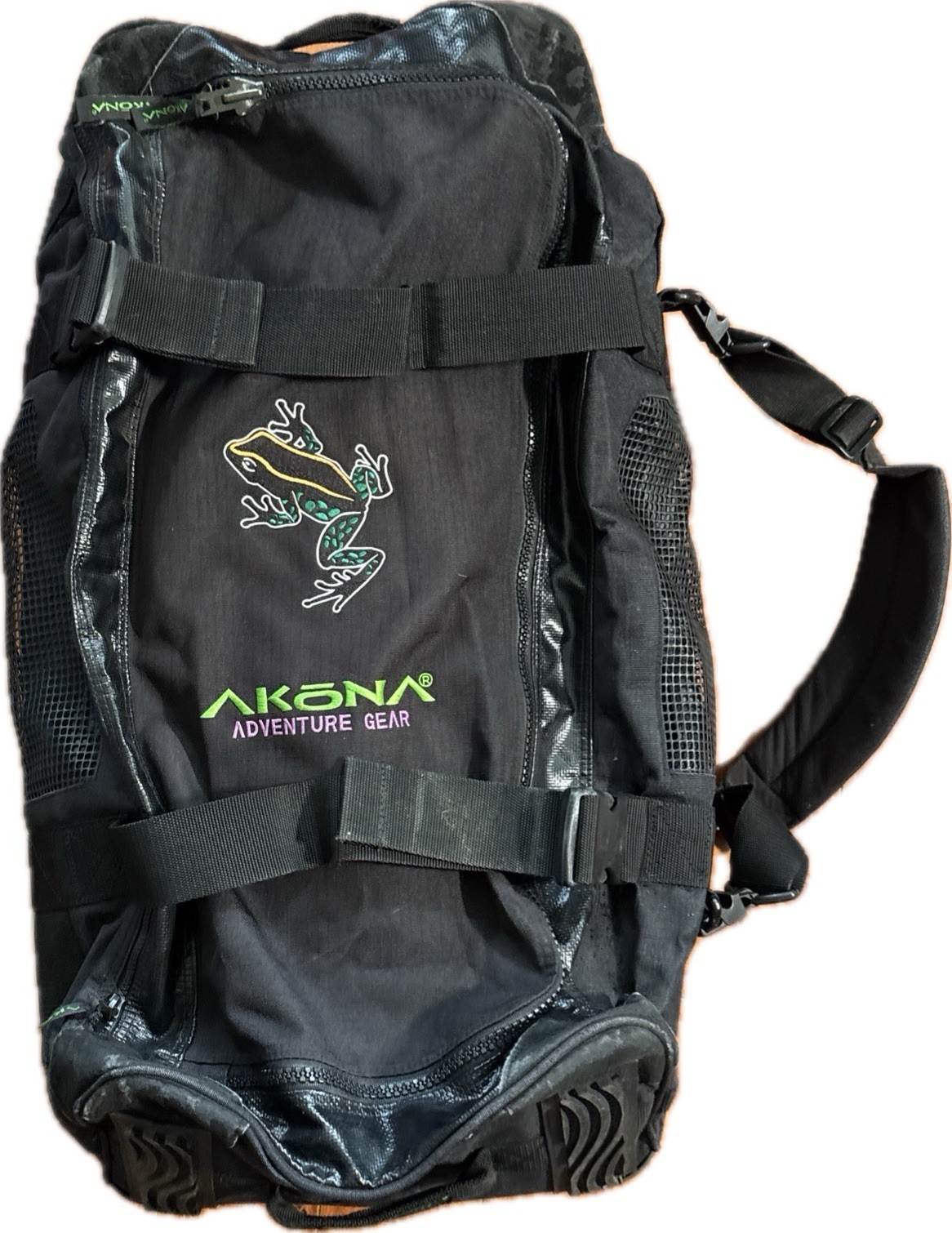 AKONA Adventure Gear Travel Scuba Dive Roller Bag BLACK 34″ x 15″ x 16″ READ!
