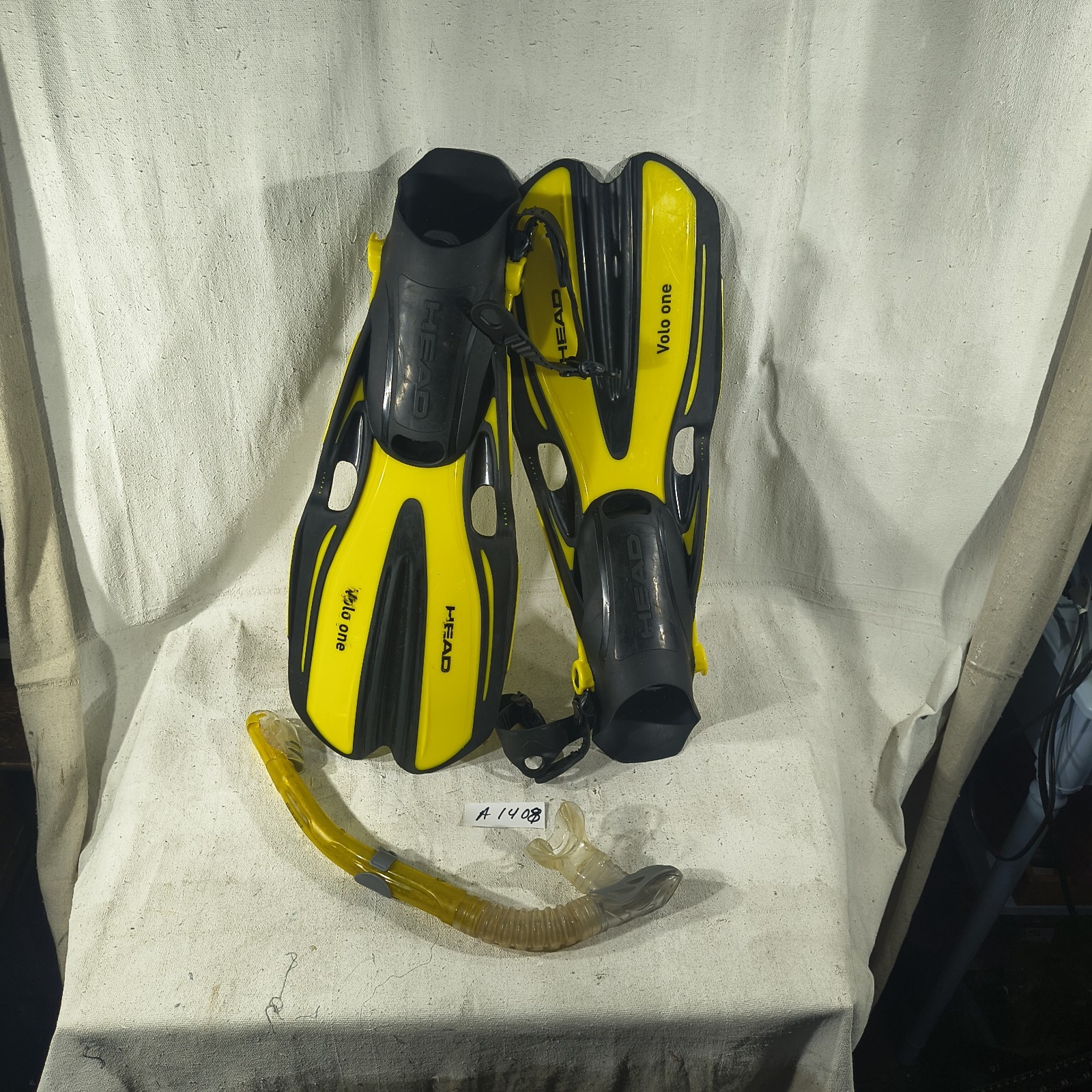 Head Volo One L/XL Yellow And Black Scuba Set Snorkel And Fins