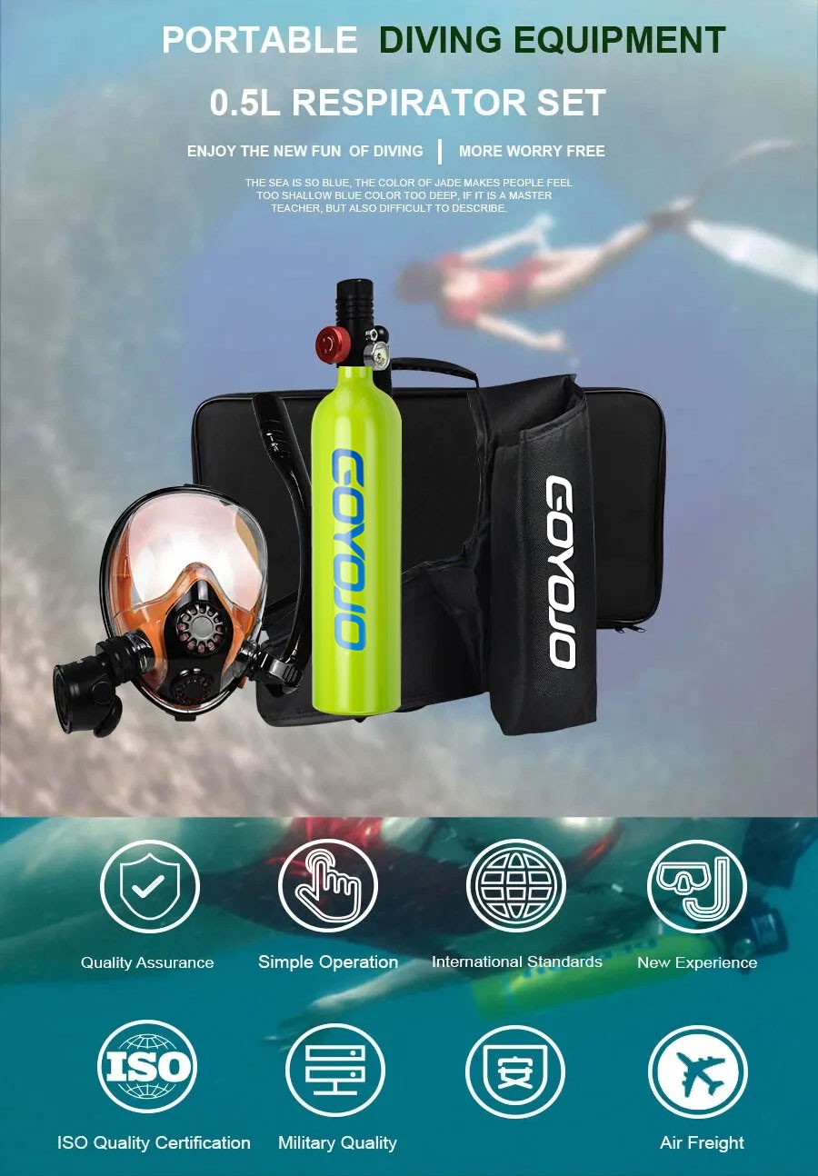 GOYOJO 1L Diving Scuba Tank Oxygen Tank Snorkeling Lung for Underwater with Mask