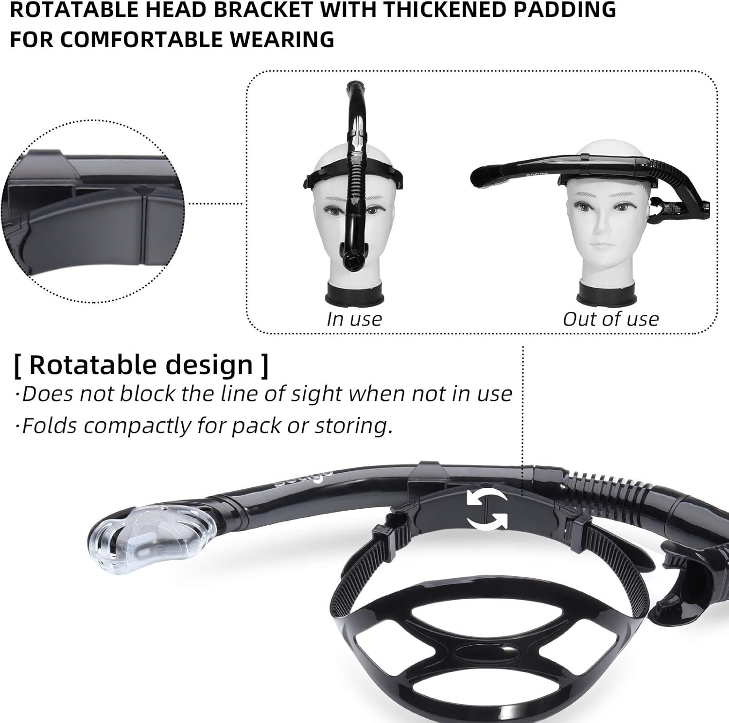 Seago Swim Snorkel for Lap Swimming, Dry Top Front Swimmer Snorkel for Adult …