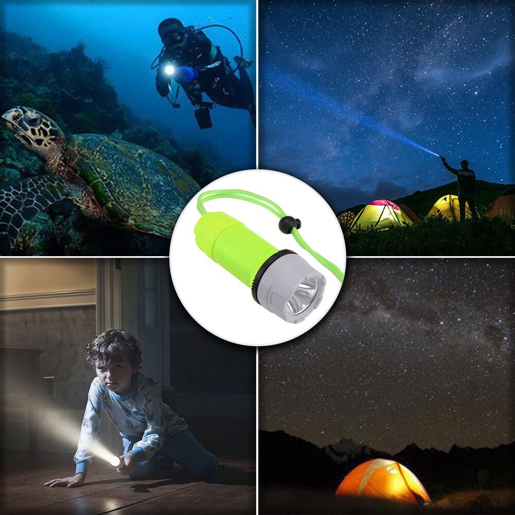 Waterproof Strong Light LED Torch Scuba Diving Underwater Flashlight Torch Lamp