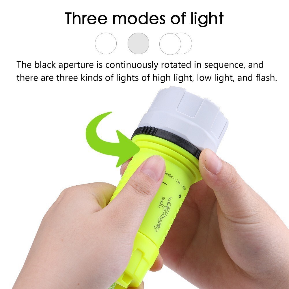 Waterproof Strong Light LED Scuba Diving Underwater Flashlight Torch Lamp