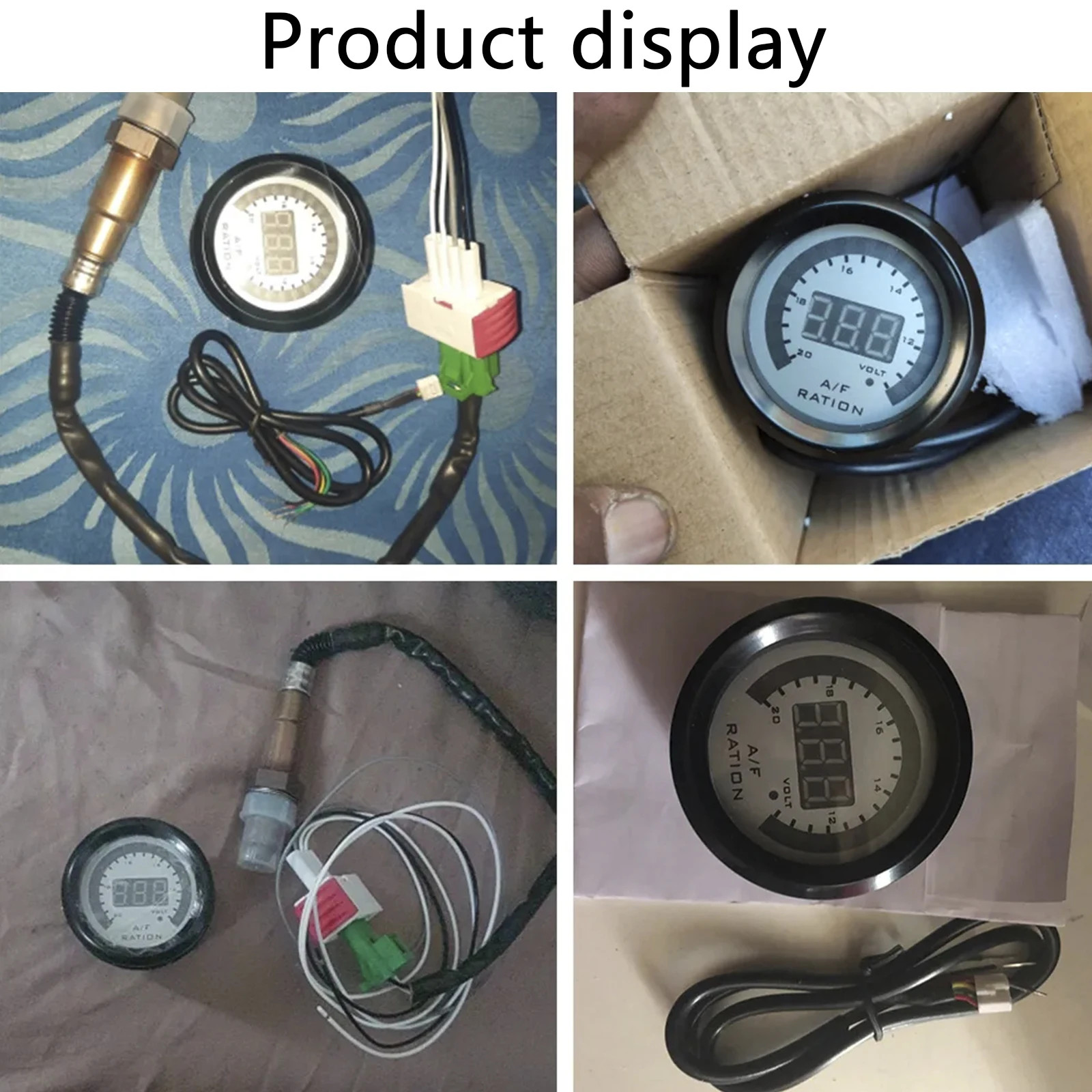 Universal 12V Air Fuel Ratio Gauge Ultra-Thin Round S-Serie LED Digital Display