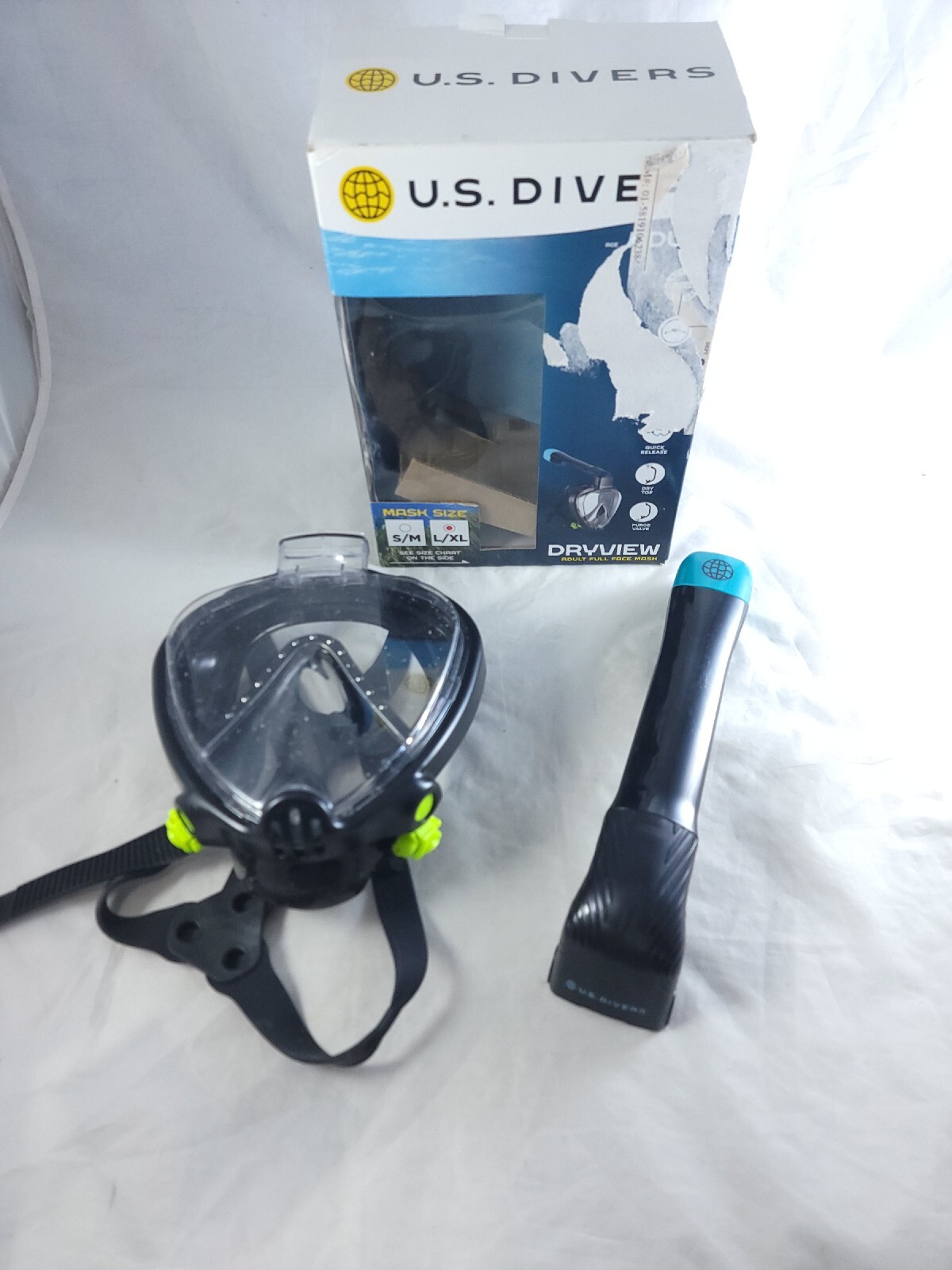 U.S. Divers Dryview Full Face Snorkeling Mask for Adults (Black) Large