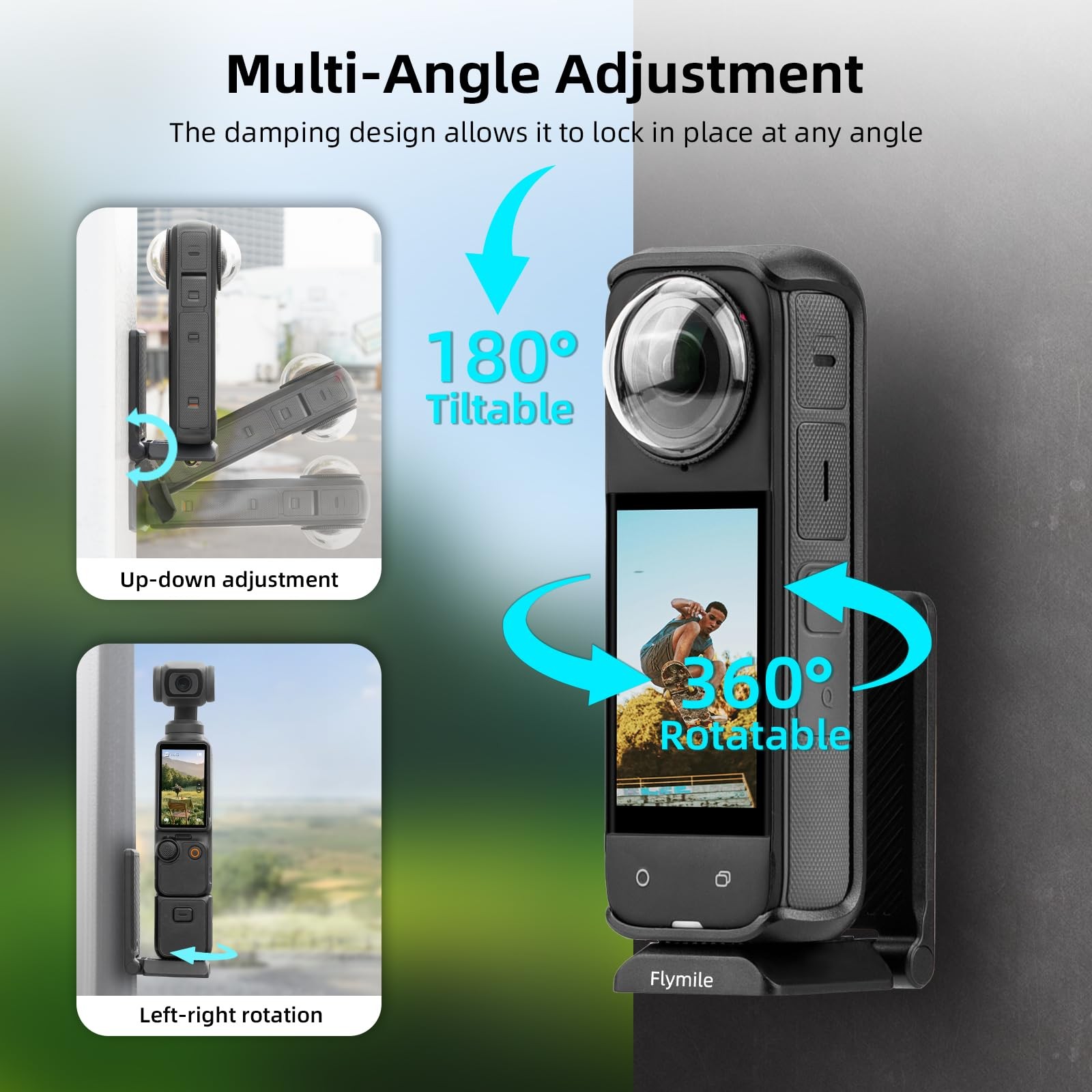 Magnetic Mount for Insta360 X5 X4, L magnetic mount stand insta360, Black