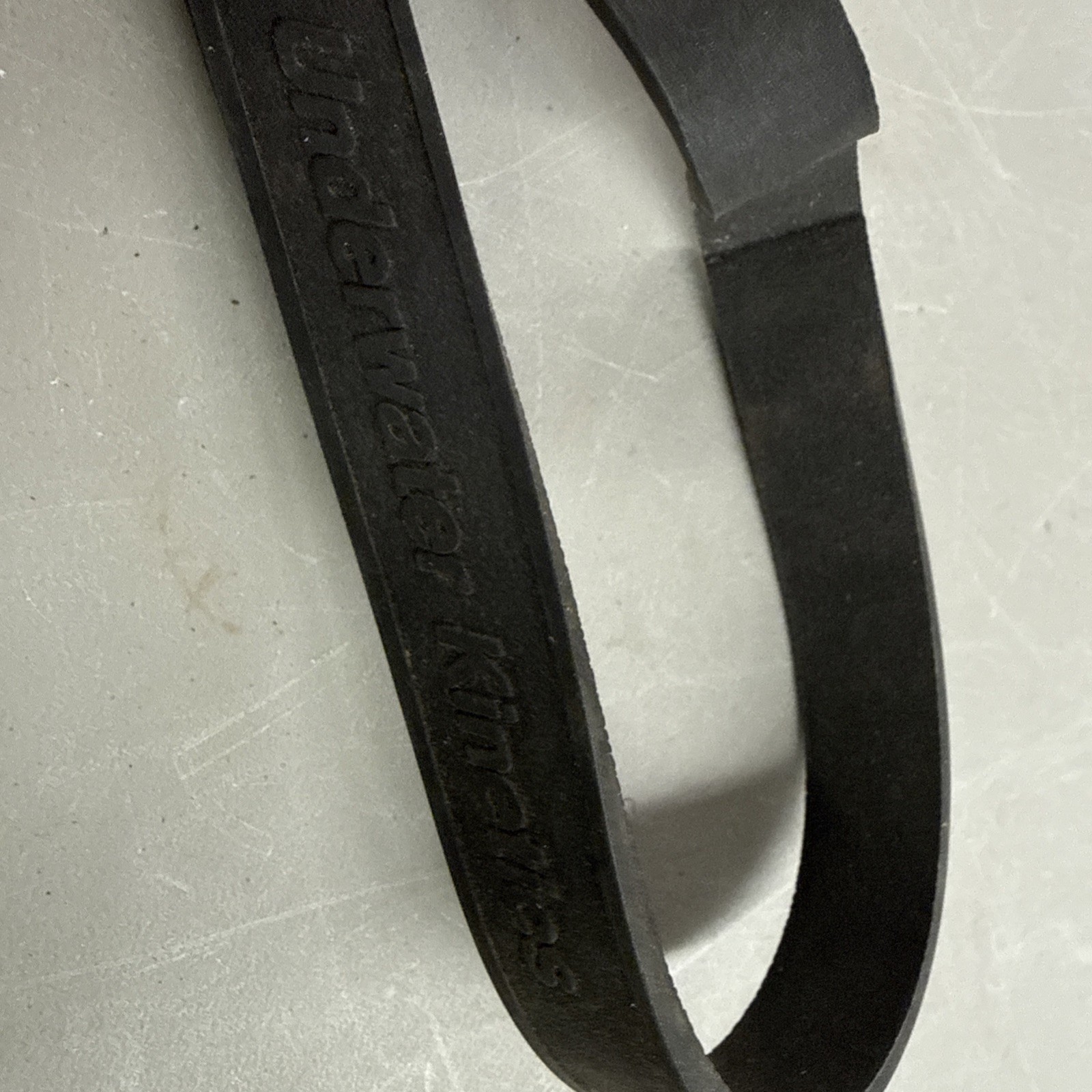 OEM NOS Underwater Kinetics black rubber tactical knife strap 5/8”wide 16” long