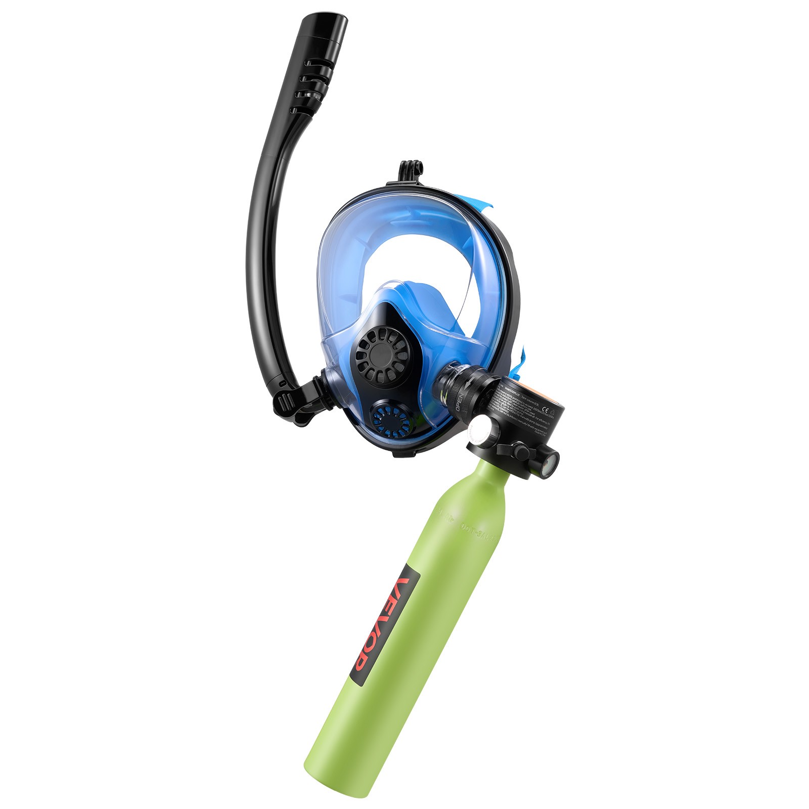VEVOR Mini Scuba Tank 0.5L Portable Diving Lung Tank with Snorkel Mask 5-10 min