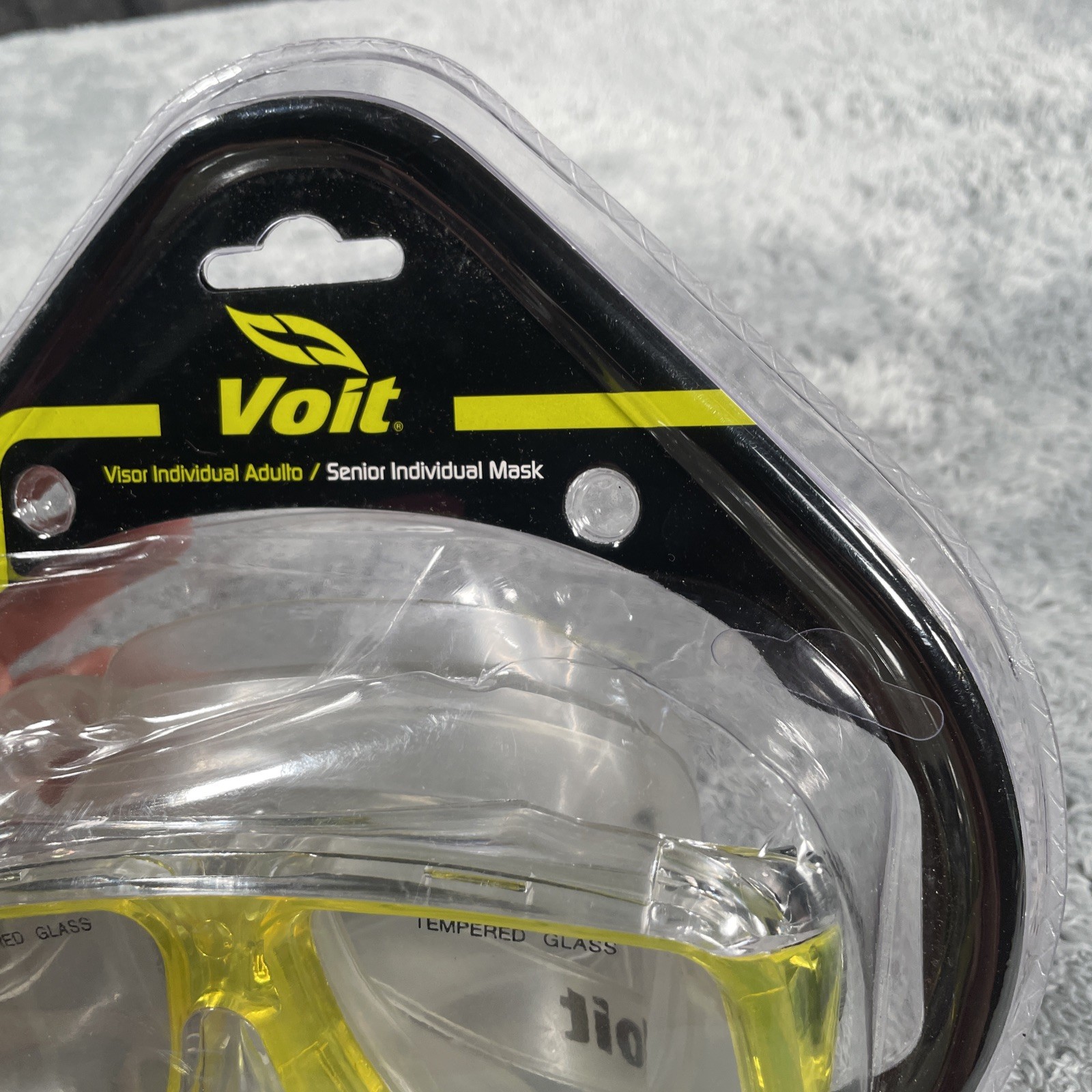 Voit Tempered Glass Lens Diving Goggles Scuba Swim Mask Yellow NEW SEALED