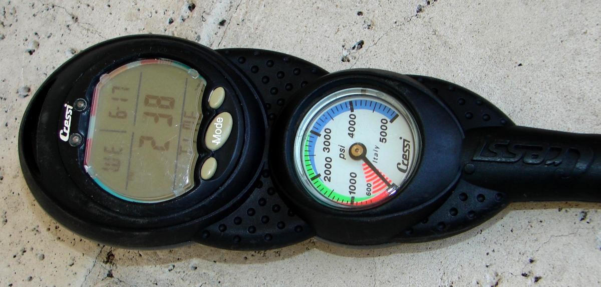 SCUBA Octopus CRESSI ELLIPSE Regulators 1st & 2nd Stage CONSOLE Computer w/BAG
