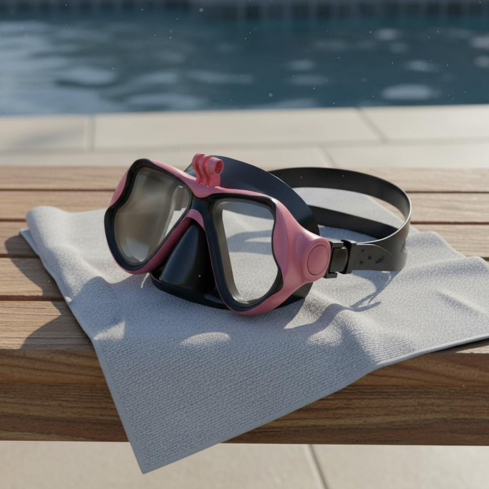 Diving Facepiece Camera Mount Safety Glass Lens Camera Mount Facepiece