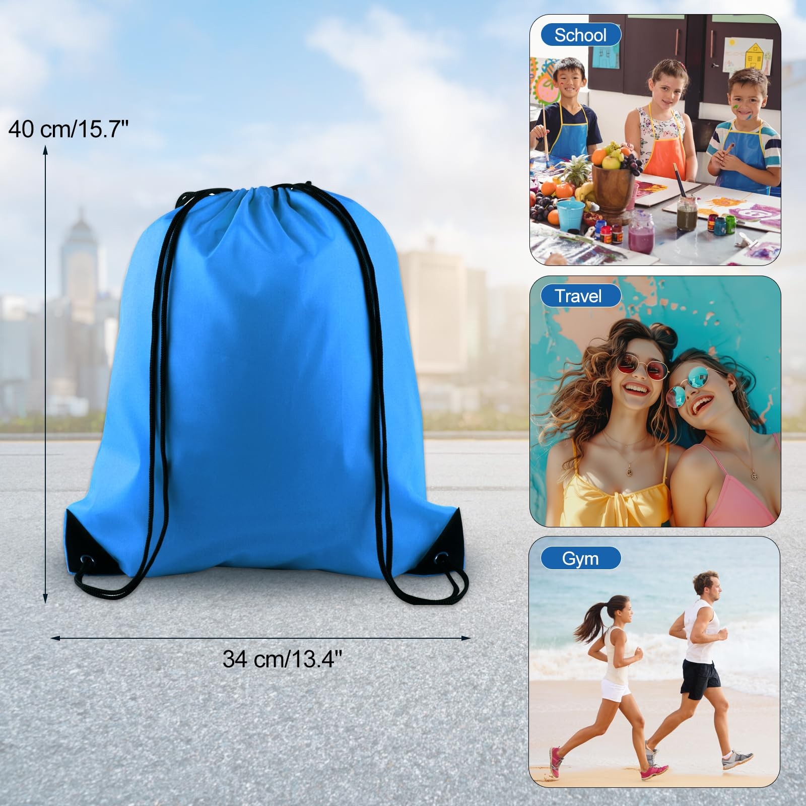 KUUQA 20 Pcs Drawstring Backpack Sport Bags 20Pcs 15.4″*13.4″, Multicolor