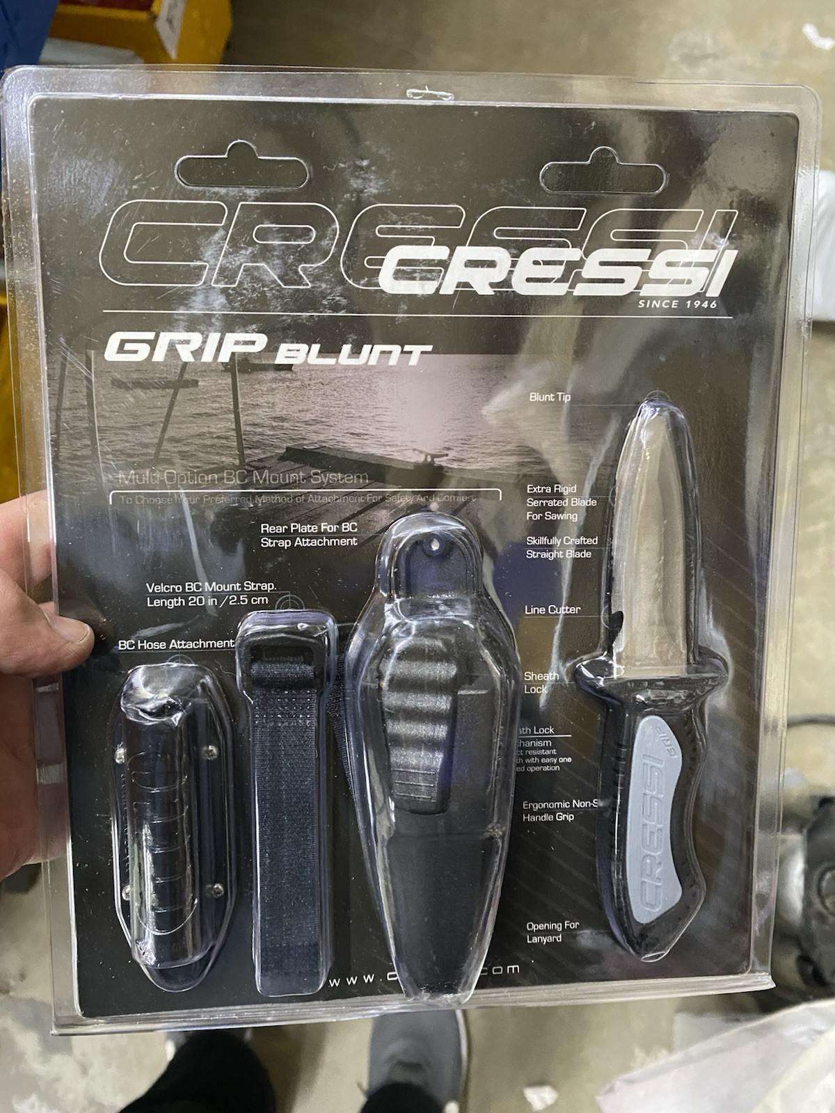 CRESSI Diving Knife for Scuba, Snorkeling, Spearfishing | The Grip – Blunt
