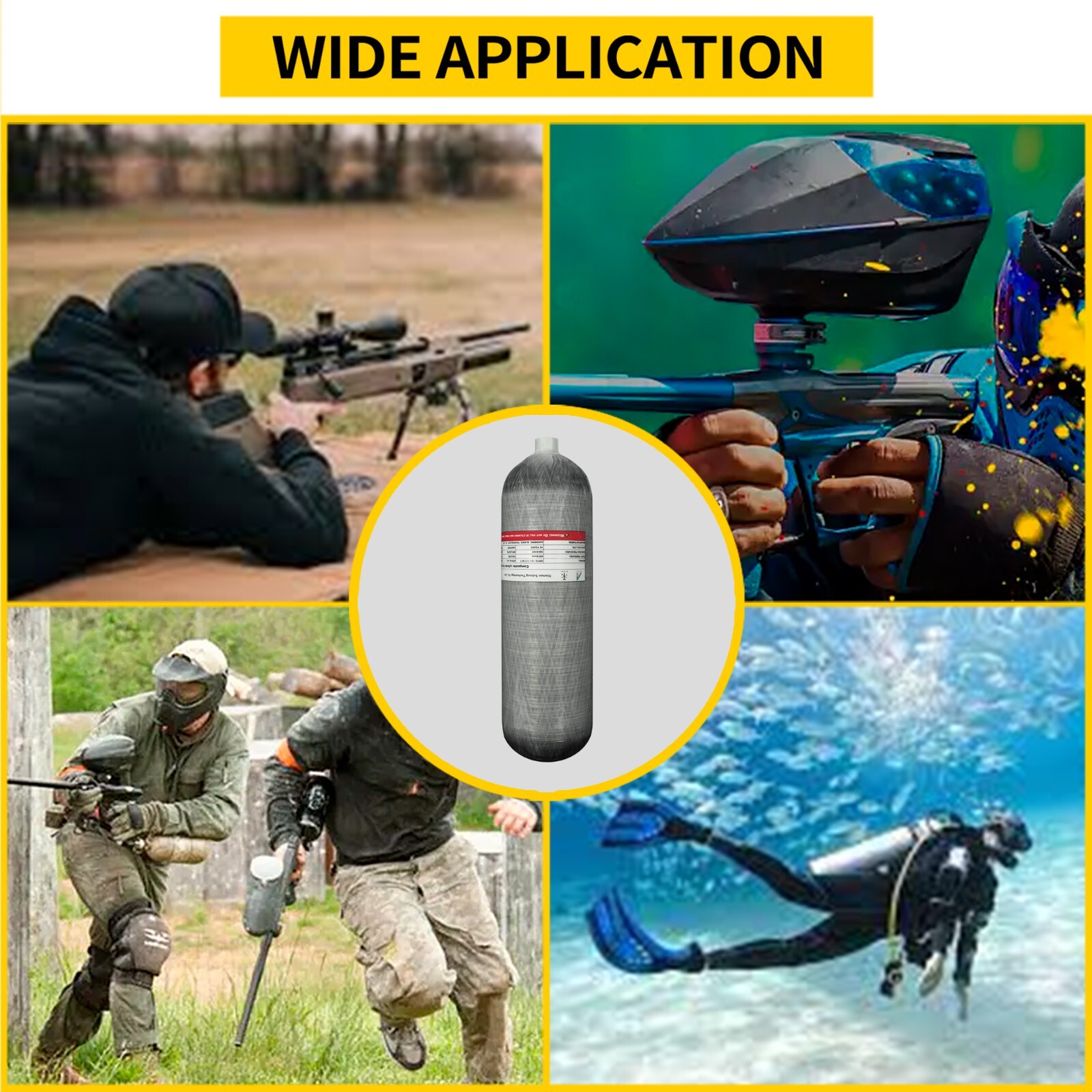 TUXING 4500Psi Carbon Fiber Scuba Tank 4.7L High Pressure Composit Diving Tank