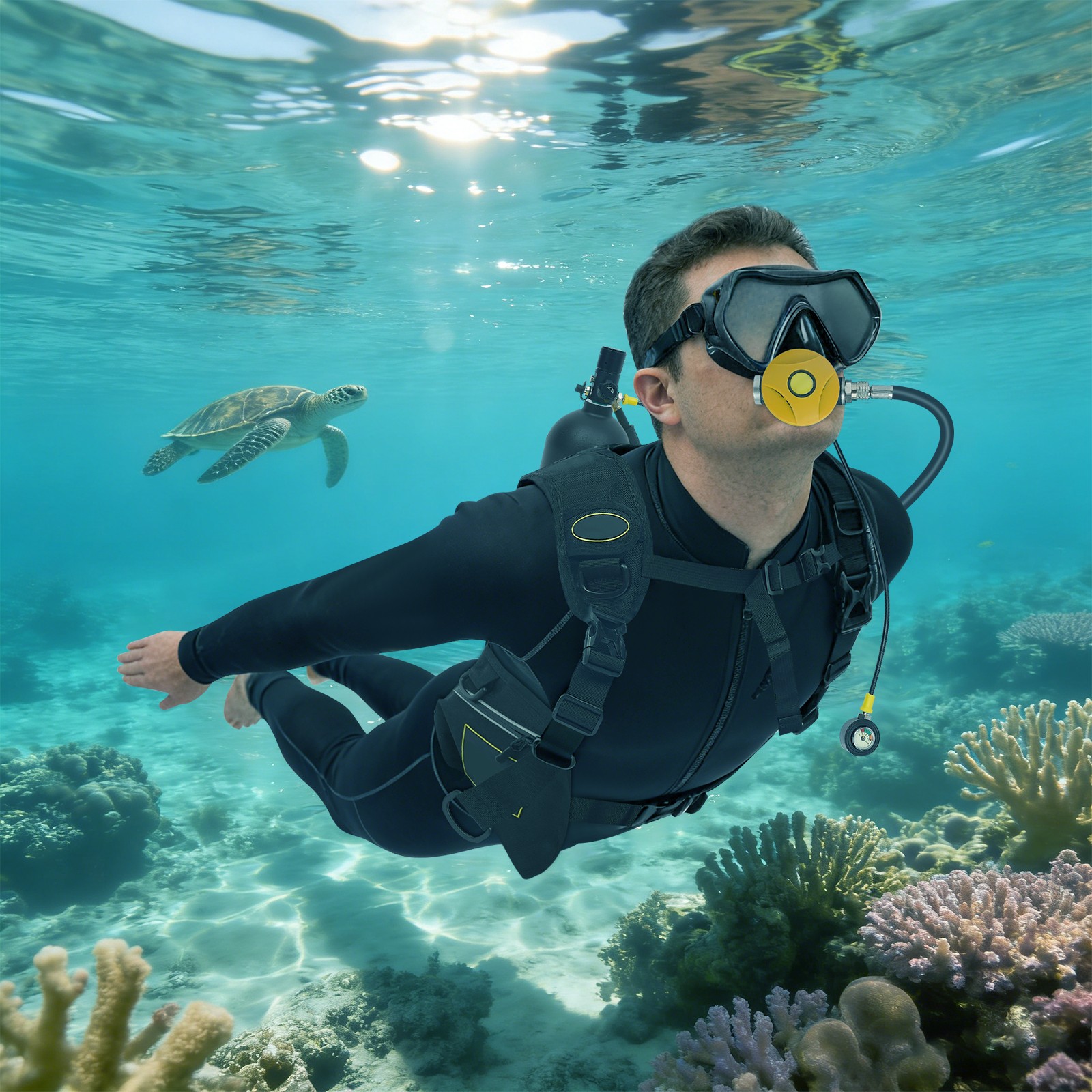 2L Scuba Tank Support 30-50 Minutes Breath For Diving Entertainment 3000 PSI