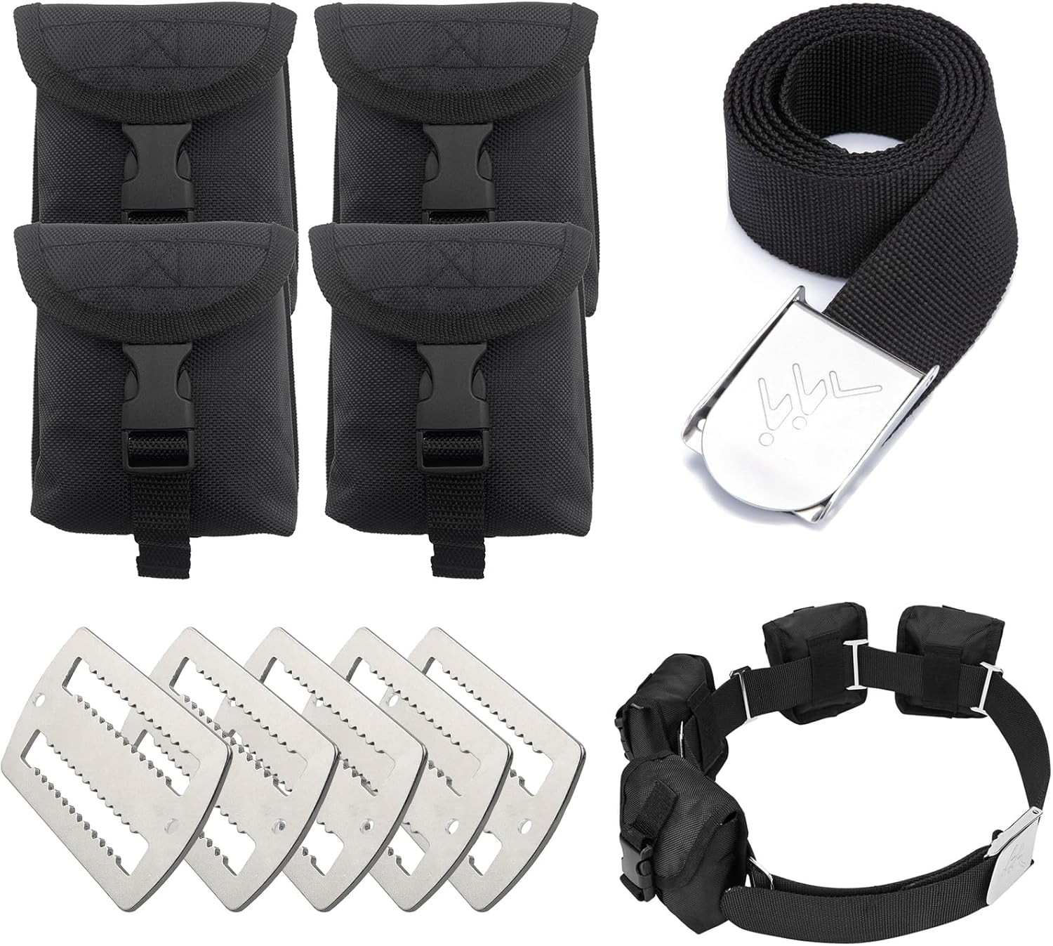 Scuba Weight Belt with 4 Pockets, Quick Release Buckle Diving Pocket Weight Belt