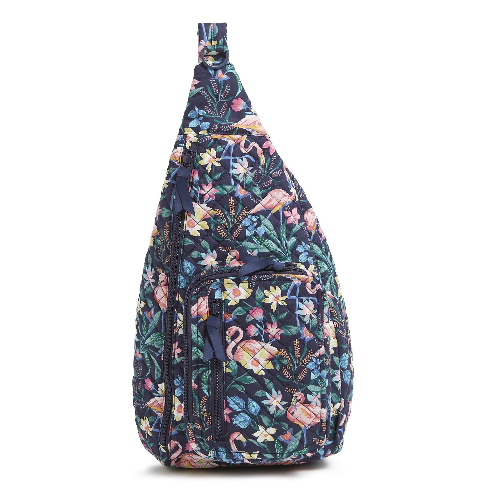 Vera Bradley Cotton Sling Backpack, Flamingo Garden, One Size Size, Garden