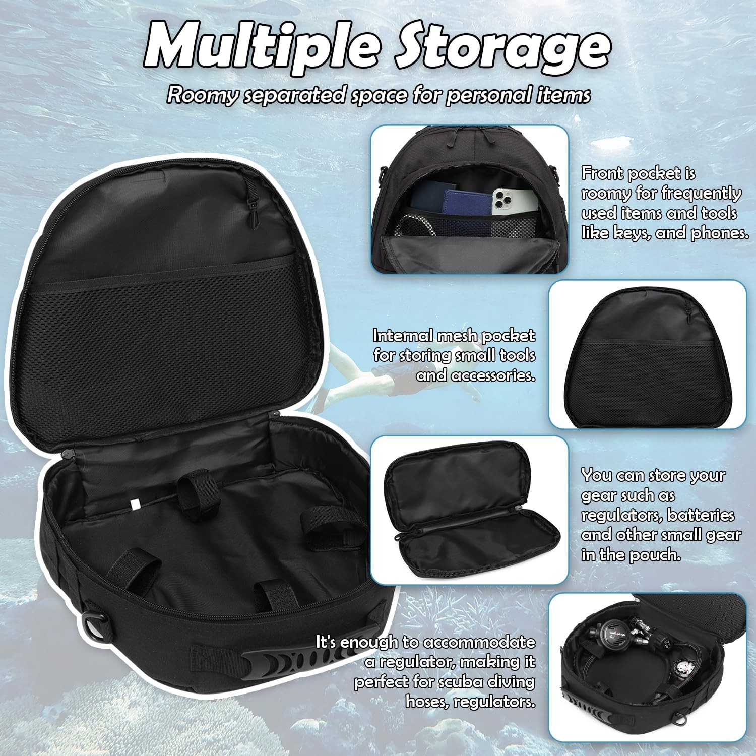 Scuba Regulator Bag – Tactical Style Diving Regulator Protective Bags Protect…