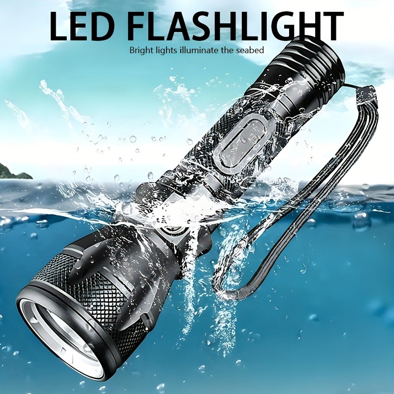 Diving LED Flashlight Bright Professional Handheld Light Underwater Lighting