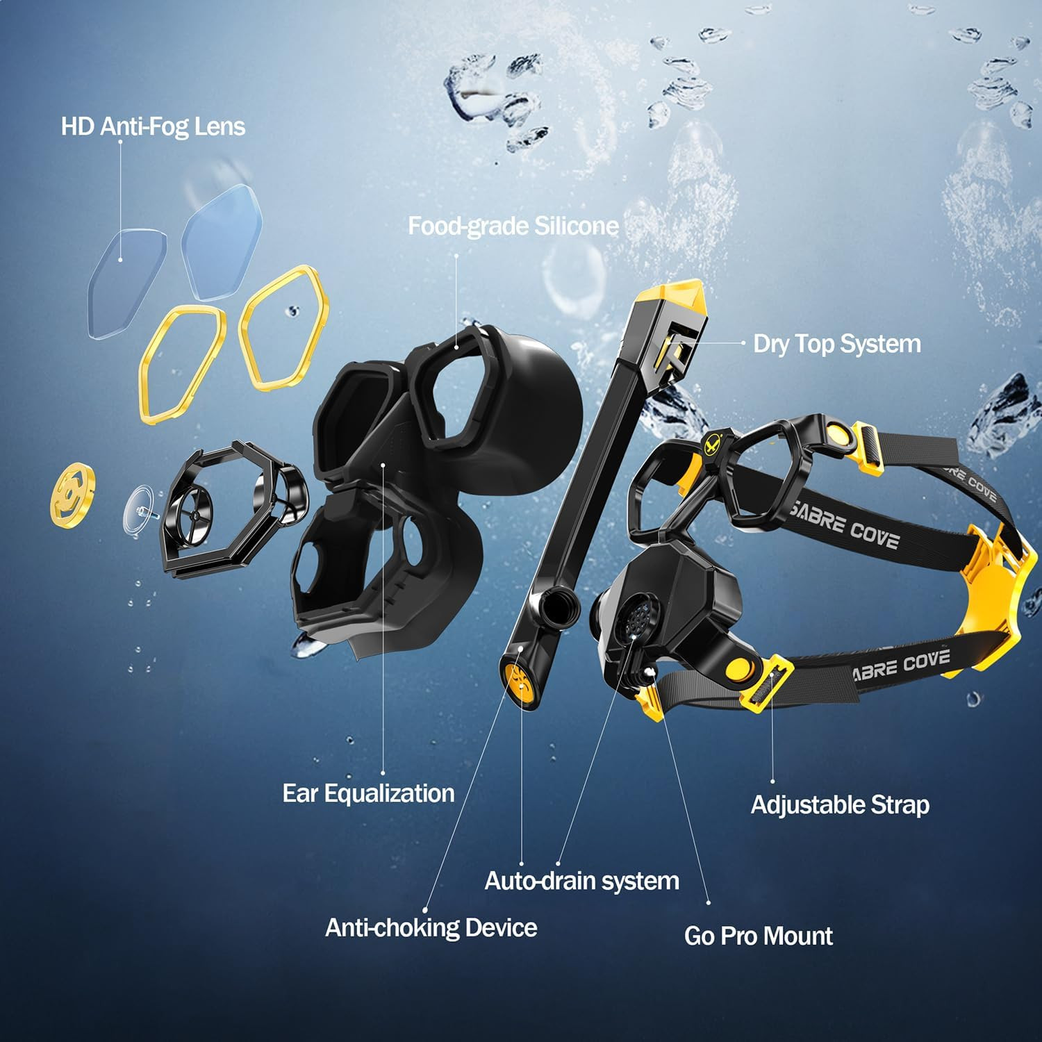 Full Face Snorkel Mask for Adults Teen, Snorkel Mask with Ear Equalization, Quic