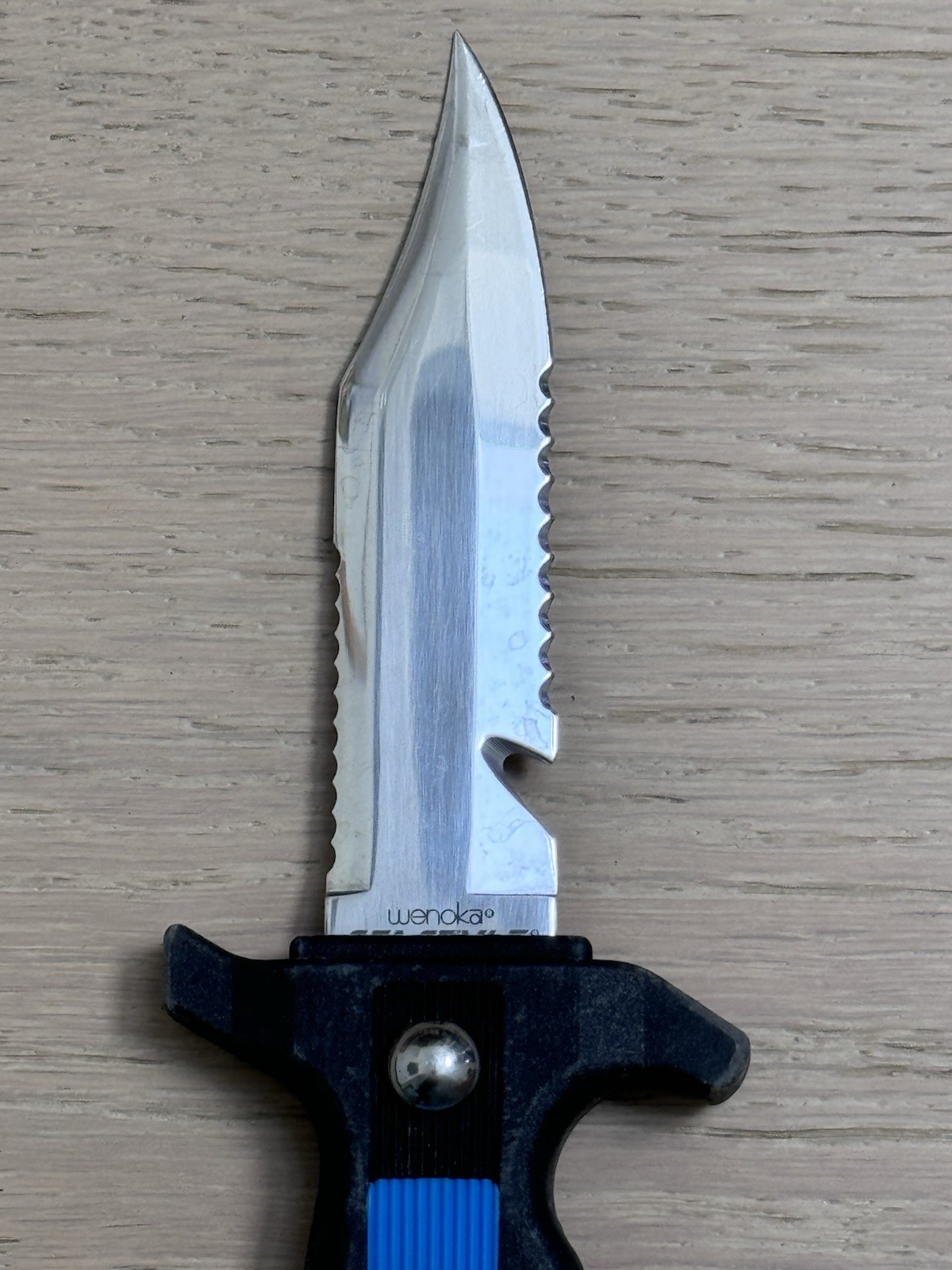 Wenoka Sea Style Diving Knife 8865 304-SS Leg Strap Blade Sheath 940-S Blue USA