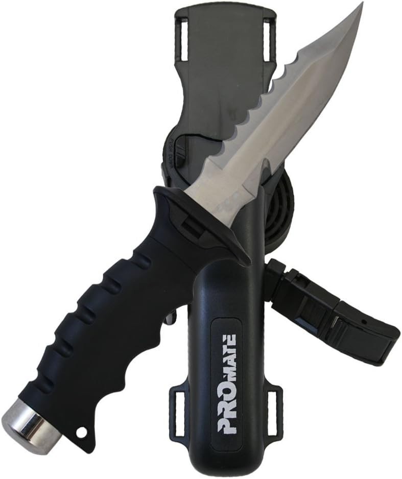 Sharp Tip Dive Knife with Adjustable Straps – Effortless Maintenance for Divers