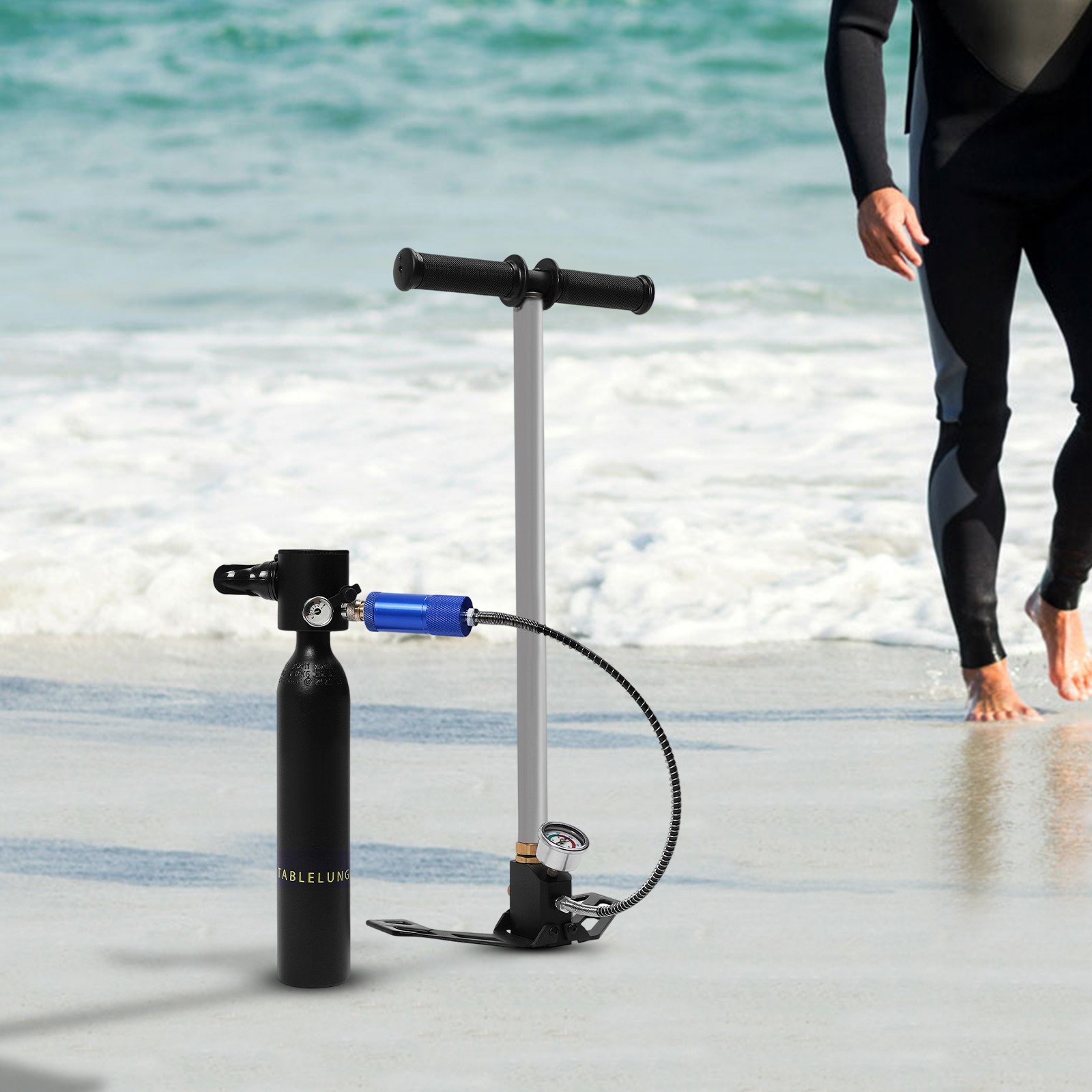 0.5L Portable Oxygen Tank with 4500psi Pump for Mini Scuba Diving