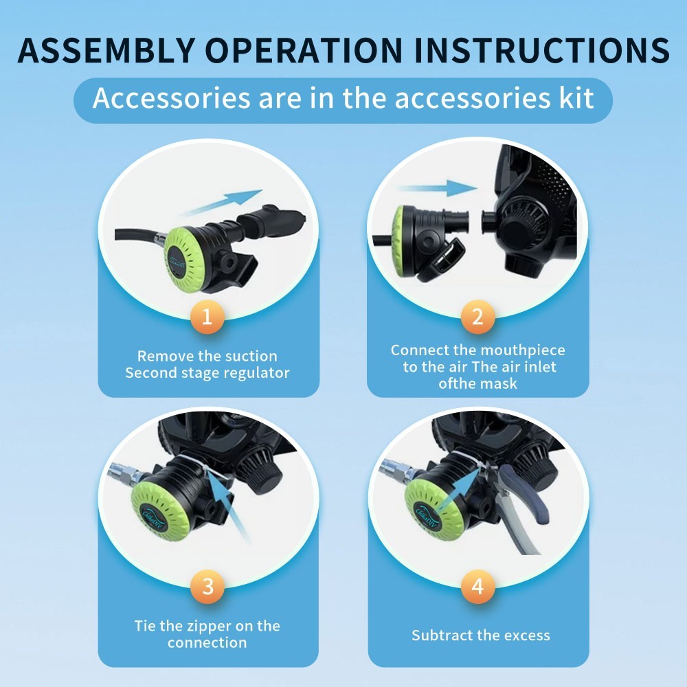 Portable Scuba Tank Lung Tank, 1L 3000 PSI Diving Gear for Emergency Backup Air