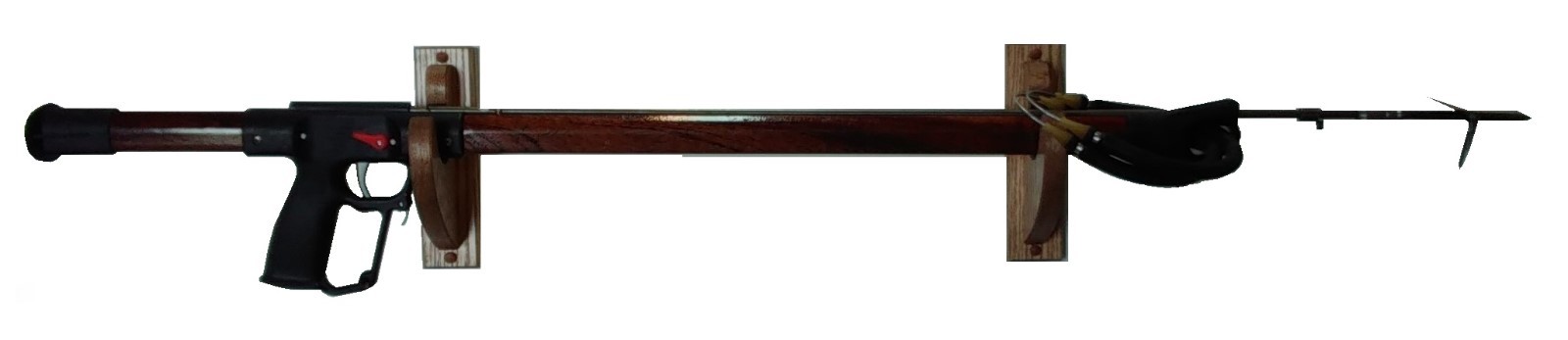 Oak Wooden Fishing Pole Rack Rod Rests Speargun Holder Finished Wall Hooks