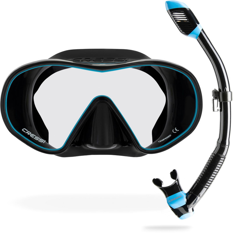 Cressi F-Dual Supernova Dry Mask Snorkel Kits Black/Blue
