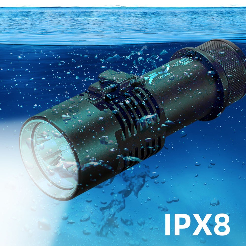 4000 Lumens Scube Diving Flashlight P70 LED 80m Waterproof Adventure Light