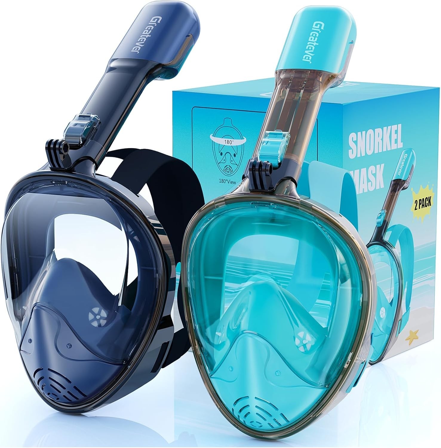 Full Face Snorkel Mask, Snorkeling Gear for Adults with Latest Dry Top Breath…