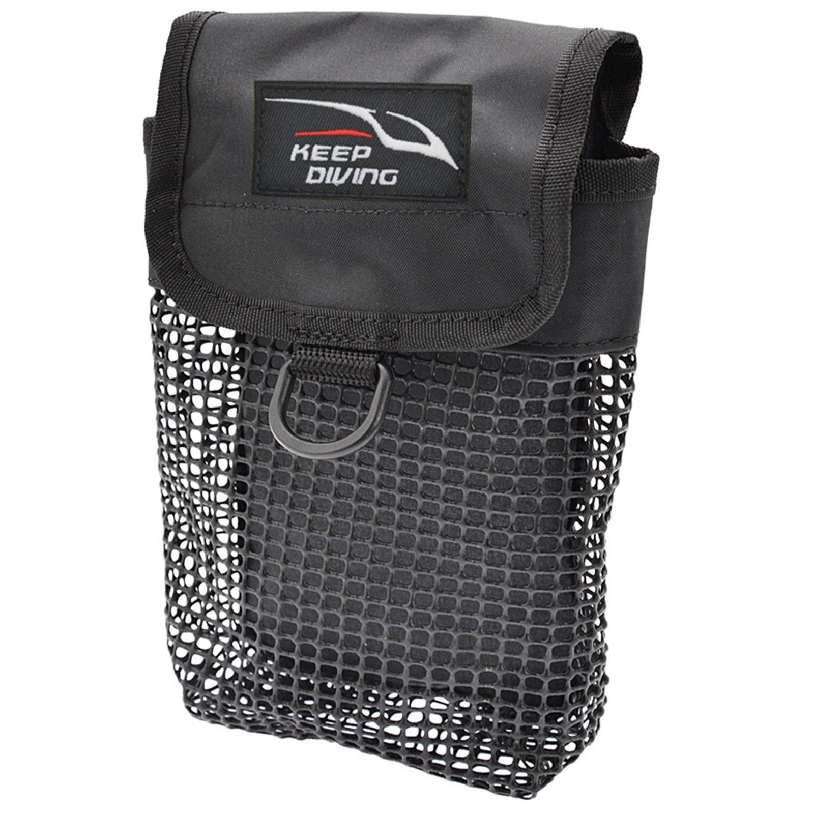 Scuba Diving Bag 20*13*6cm 210D Coated Nylon Cloth Black Fluorescent Green