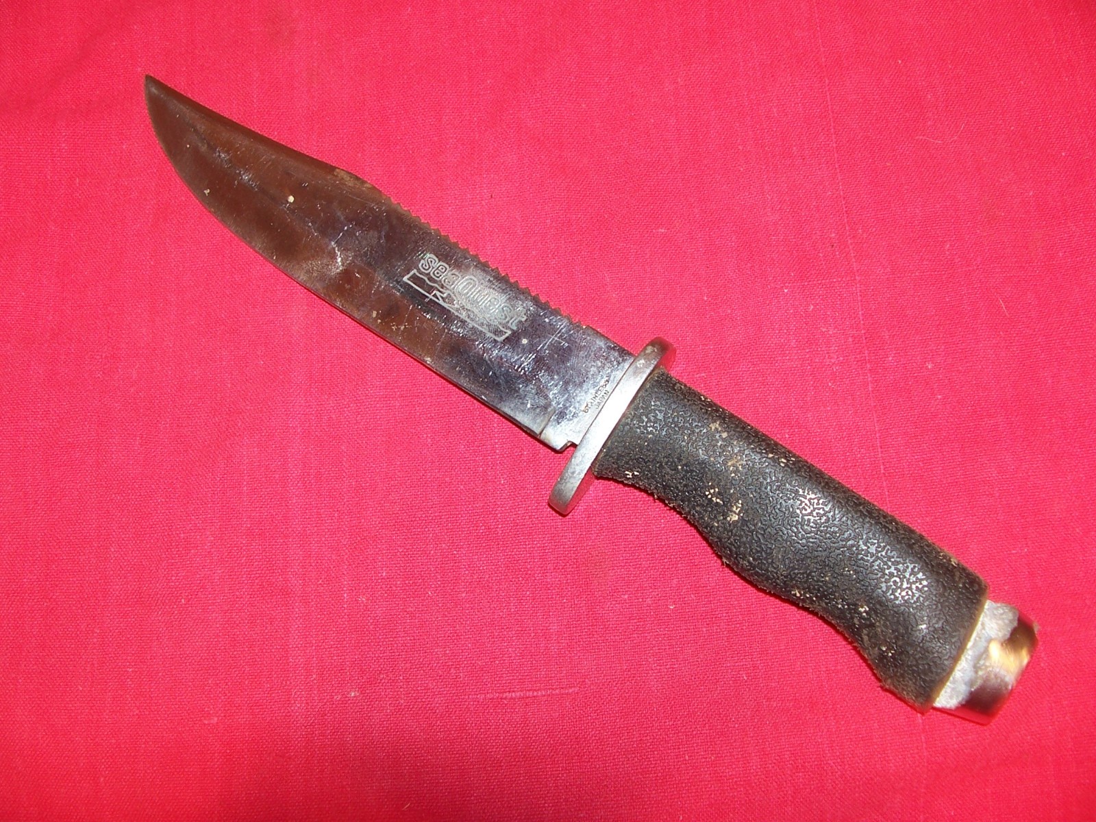 Vintage Dive Knife Sea Quest Big Scuba Divers Diving Survival Serrated Old Japan