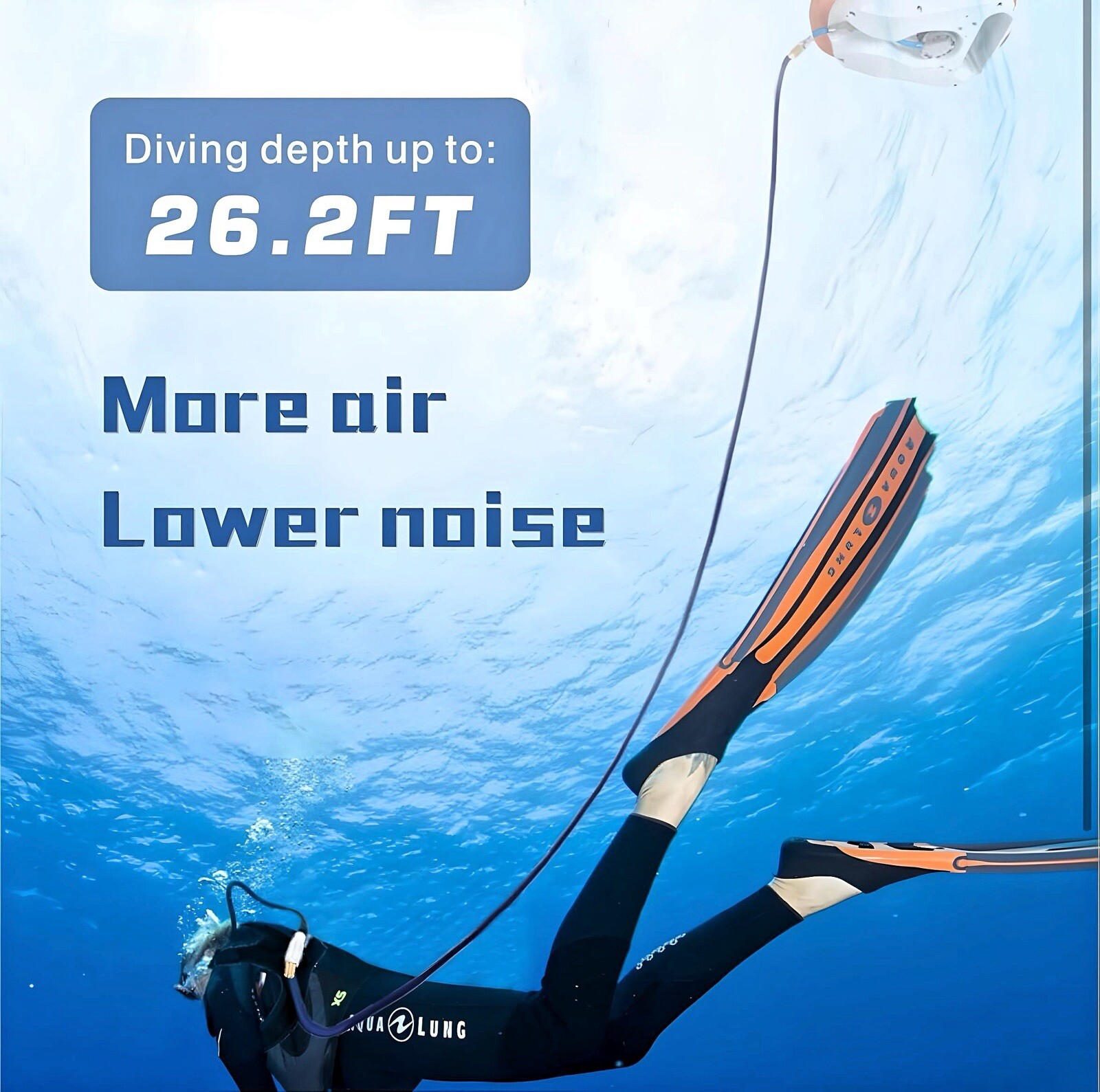 Tankless Diving System Scuba Diving Ventilator, Portable Rechargeable Scuba