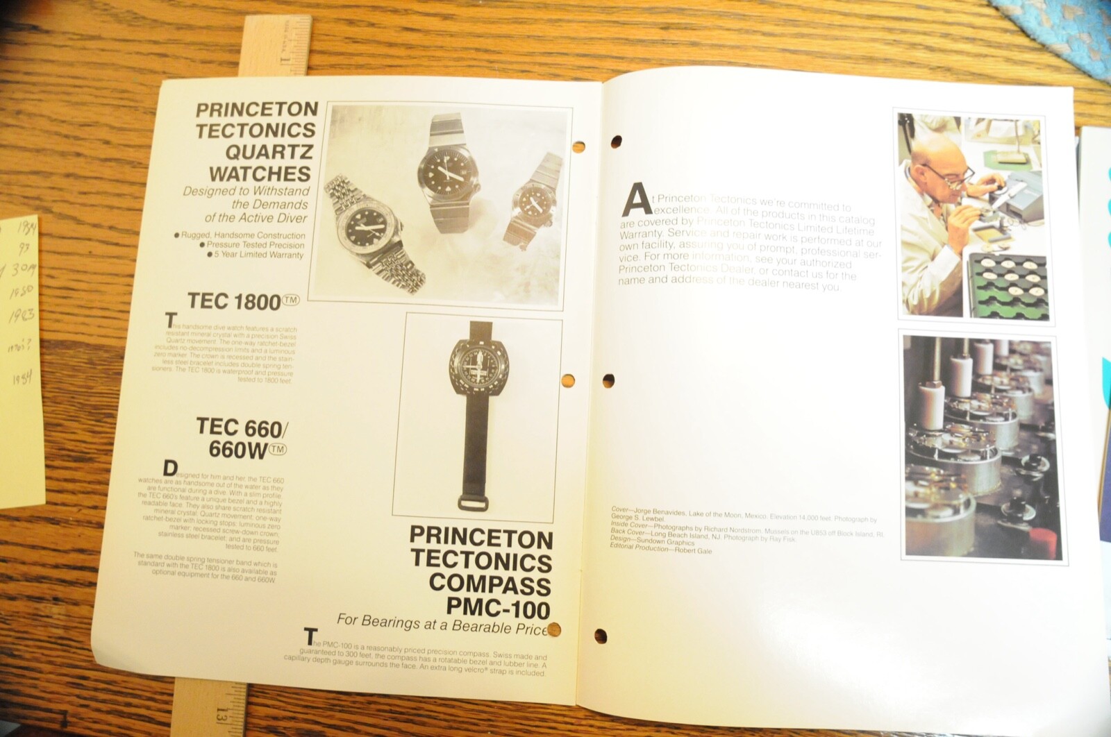 Princeton Techtonics Scuba Catalog 8 pages 1984?