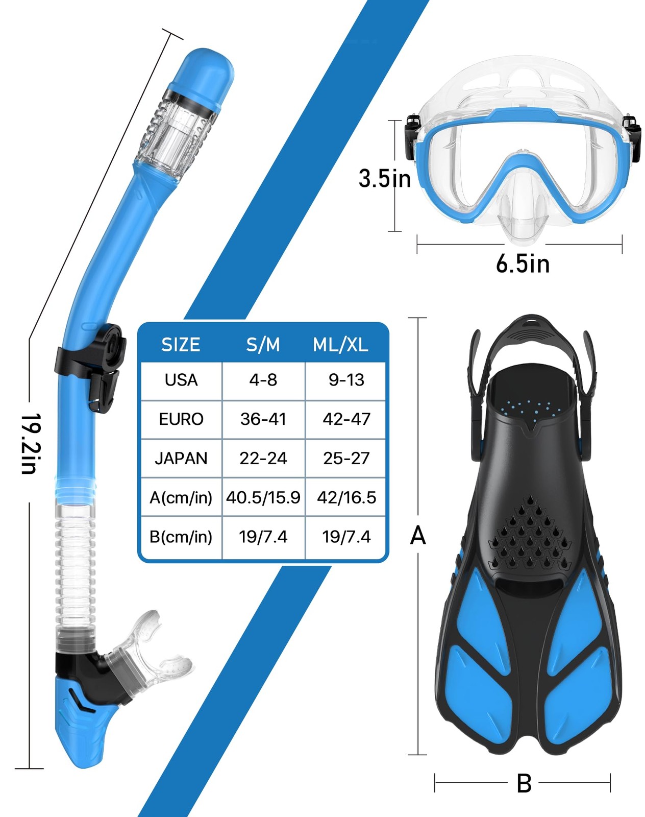 Ubekezele Snorkeling Gear for Adults Men Women,4 in 1 Snorkel Set with Panora…