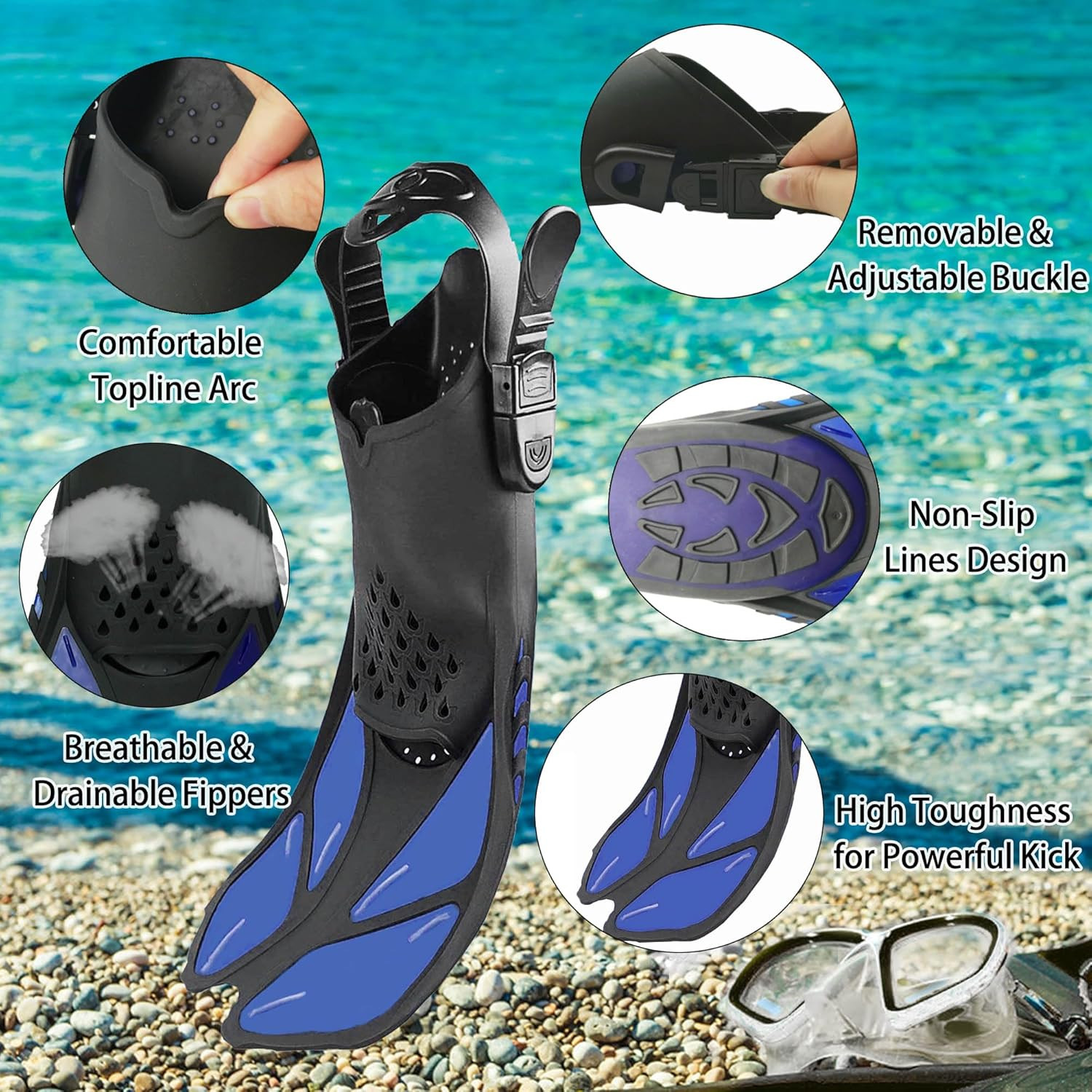 Snorkeling Gear for Adults with Fins Scuba Diving Gear Adult Professional Travel
