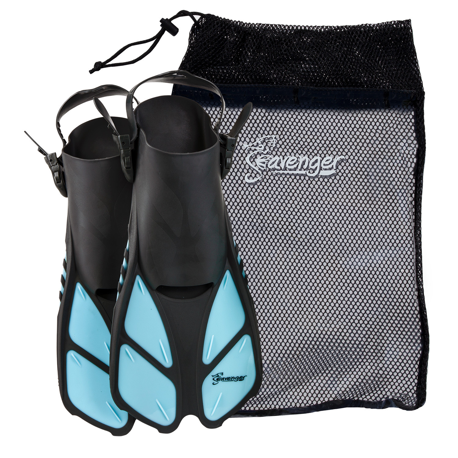 Seavenger Snorkel Swimming Training Fins Mesh Bag Set Adult Kid Dodger Blue