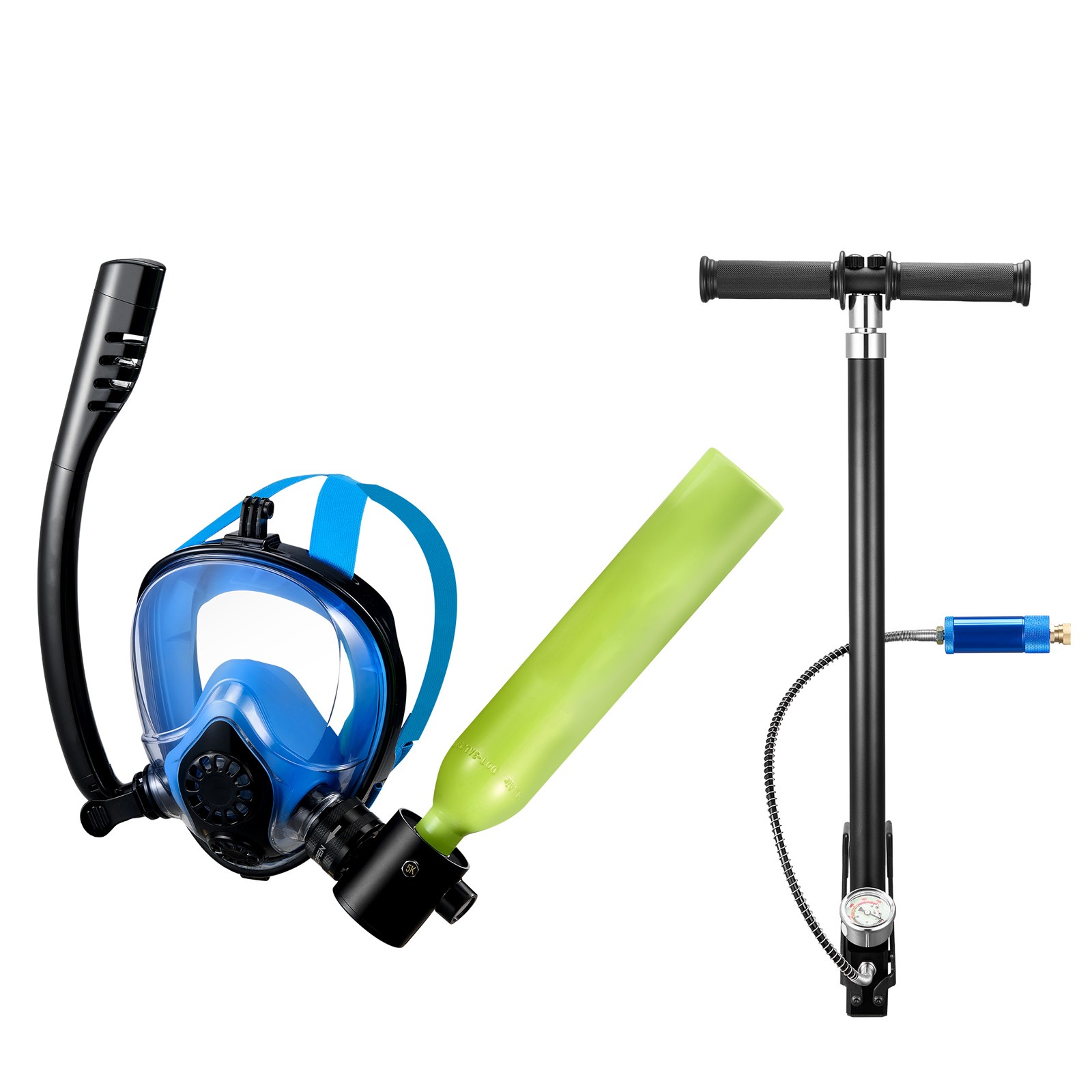 Uimoso Portable Mini Scuba Tank 0.5L with Diving Mask & Pump for 5-10 Min Use