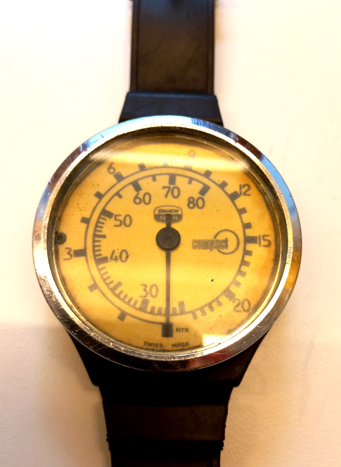 VTG 70s Swiss UWATEC Wrist Depth Gauge & BOTTOM TIMER Princeton Tectonics USA