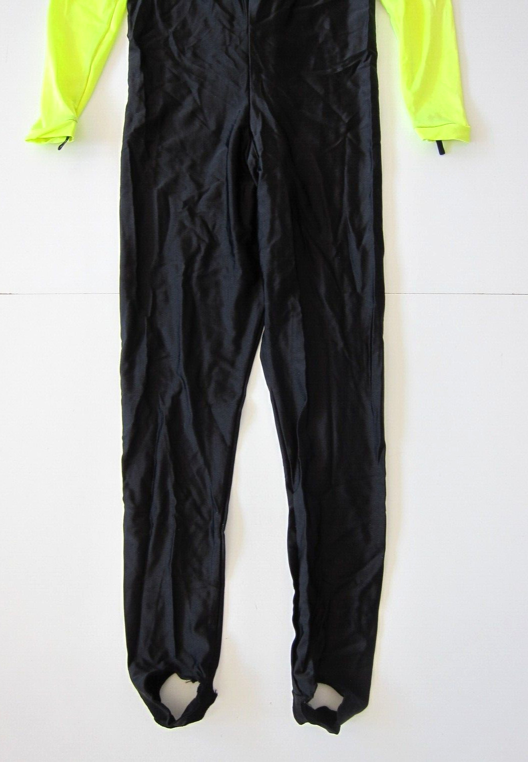 Aeroskin California Neon Yellow Black Nylon Zip Rash Guard Scuba Jumpsuit Medium