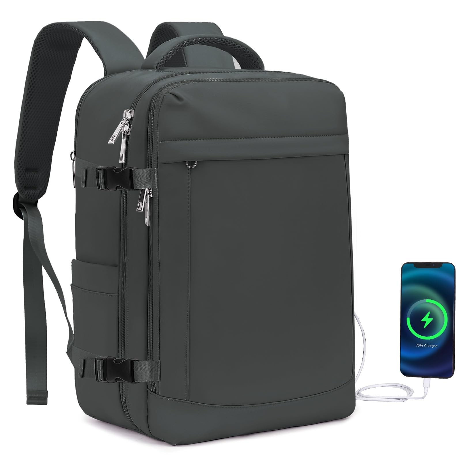 Lossga for Spirit Airlines Personal Item Bag 18x14x8 Inches 30L, Dark Grey