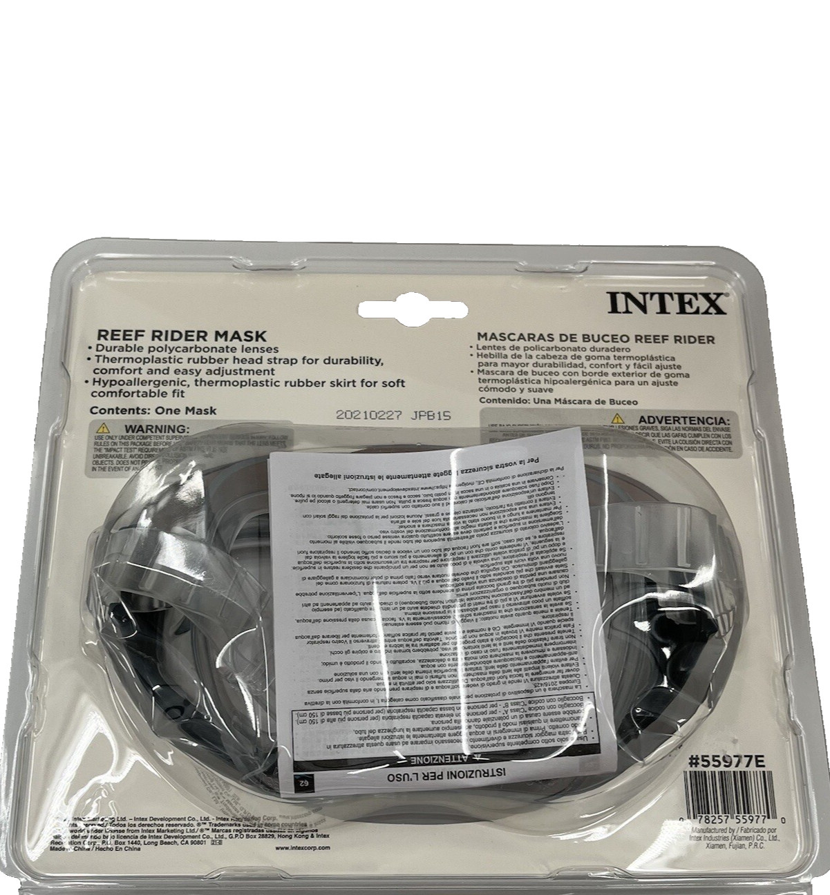 NEW Reef Rider Adult Ages 14+ Face Mask INTEX Aqua Flow Sport Latex Free No PVC