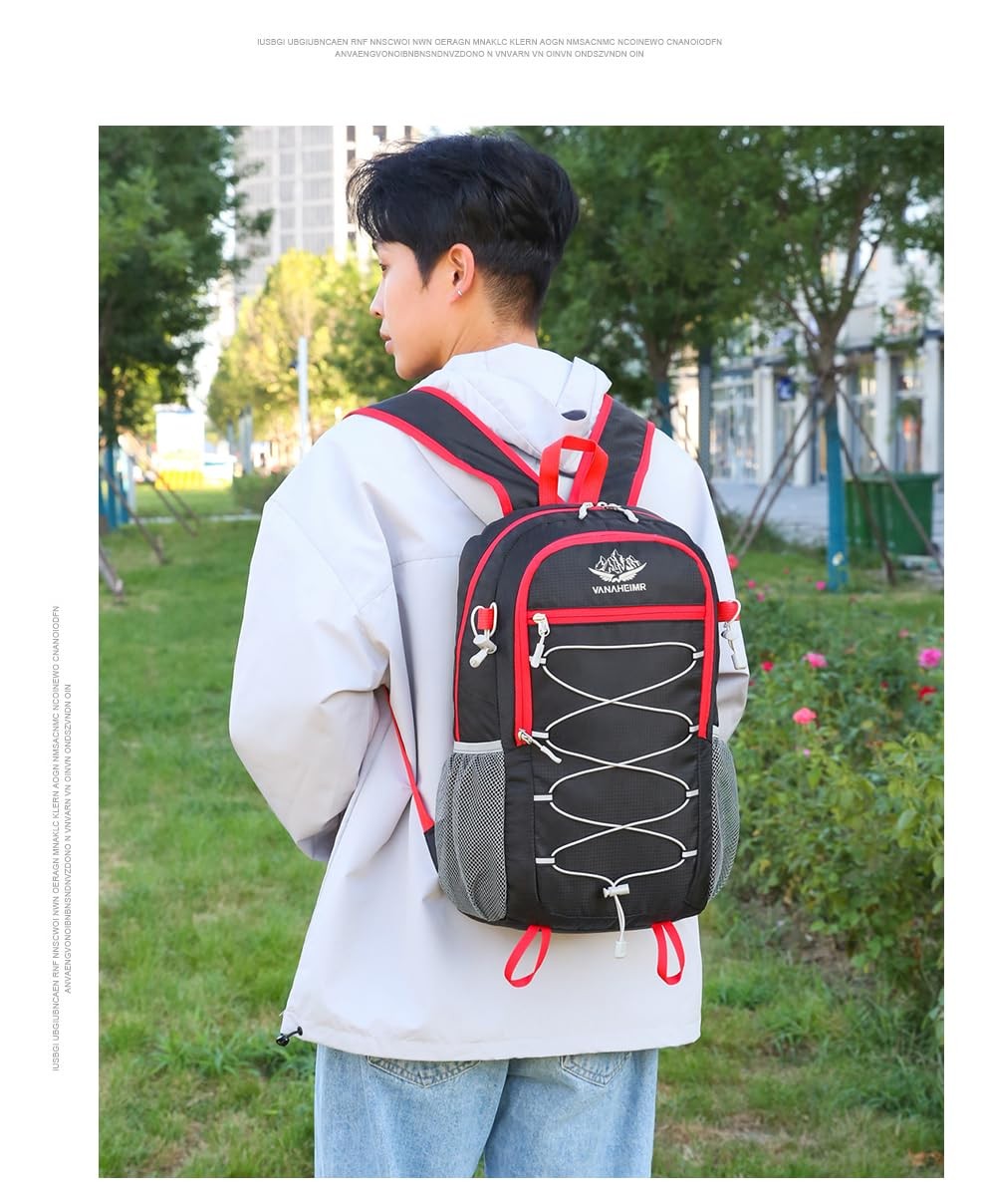 Tonykulas Foldable Lightweight Hiking Backpack Camping Largearge, Black
