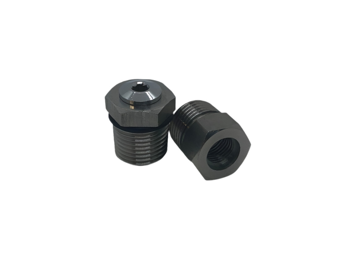 RD1 lid bushing, 3/8 NPT male to 3/8-24 UNF female
