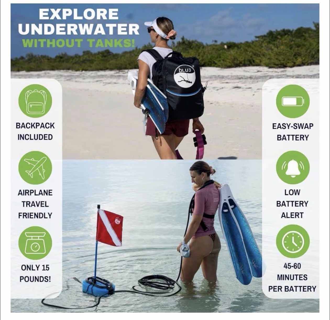**BLU3 Nomad Snorkel Scuba Dive System – Brand New Mint Ready To Go $2199 New**