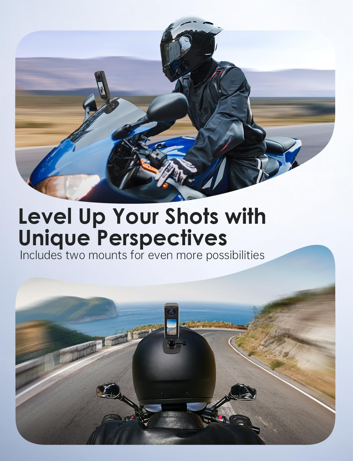 Maectech Flexible Adhesive Mount Compatible for Insta360 Helmet Black